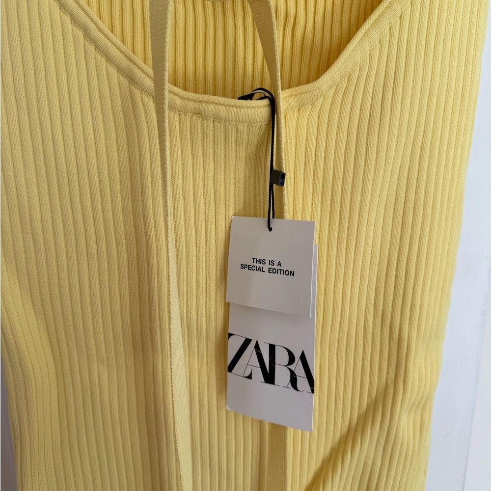 Zara Lemon Ribbed Dress - Picture 4 of 6
